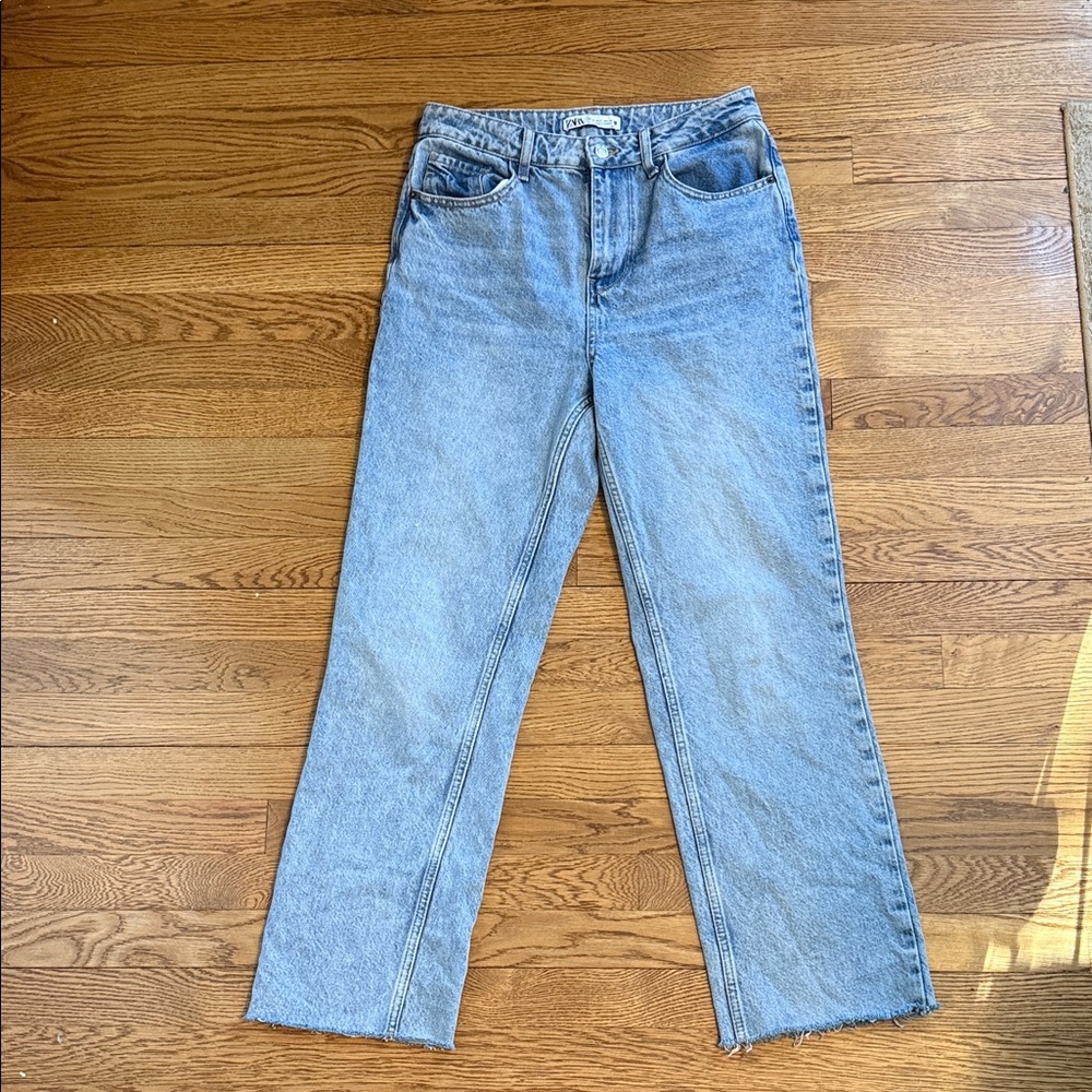 Zara Denim Straight Leg Jeans - Light Blue